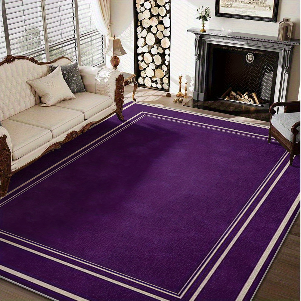 850 gsm velvet non slip plastic backing thickened oversized luxury soft cushion deep purple background with   easy geometric style carpet easy to   for living room bedroom or office decoration