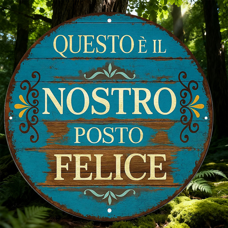 TEMU Piatto 2D, [Piatto 2D] 1 pz, 20,32*20,32 cm Targa Italiana in Alluminio, Placca Decorativa Scritta "Questo � Luogo ", Decorazione per la Casa