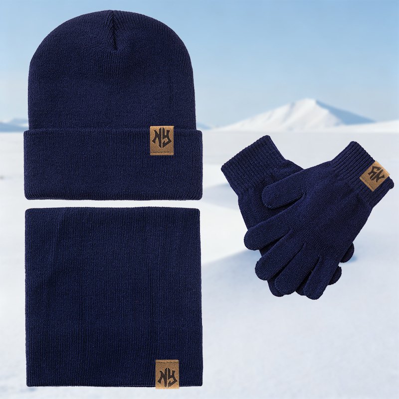 Ensemble Hiver Chaud et Abordable : Bonnet, Écharpe et Gants avec Logo NY, Style Mix & Match, Multifonctionnel et Résistant au Vent, Idéal pour le Froid, Cadeau Parfait pour Amis et Famille, Style Classique pour Ski et Extérieur, Équipement d'Hiver pour l'Extérieur,Tricots Douillets,Ensemble d'Hiver