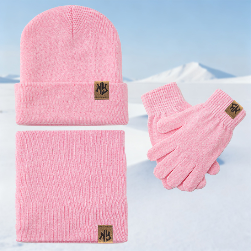Ensemble Hiver Chaud et Abordable : Bonnet, Écharpe et Gants avec Logo NY, Style Mix & Match, Multifonctionnel et Résistant au Vent, Idéal pour le Froid, Cadeau Parfait pour Amis et Famille, Style Classique pour Ski et Extérieur, Équipement d'Hiver pour l'Extérieur,Tricots Douillets,Ensemble d'Hiver
