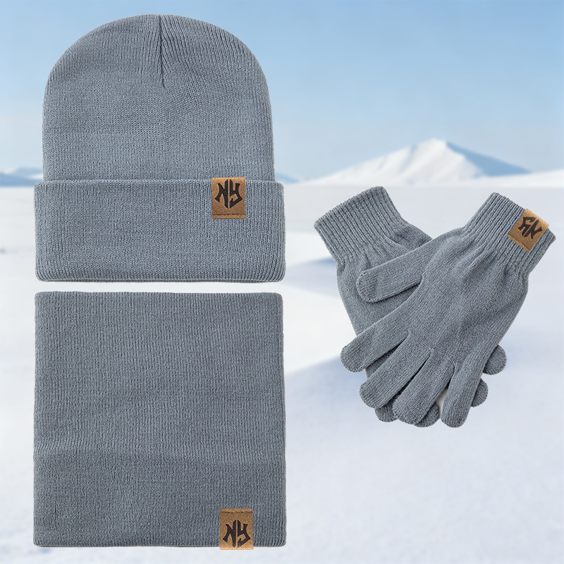 Ensemble Hiver Chaud et Abordable : Bonnet, Écharpe et Gants avec Logo NY, Style Mix & Match, Multifonctionnel et Résistant au Vent, Idéal pour le Froid, Cadeau Parfait pour Amis et Famille, Style Classique pour Ski et Extérieur, Équipement d'Hiver pour l'Extérieur,Tricots Douillets,Ensemble d'Hiver