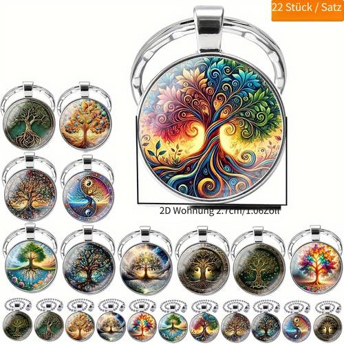 Artikelbild 2d flach, 11/22 stück tai chi lebensbaum schlüsselanhänger – vielseitig für verschiedene anlässe: als schlüsselanhänger, rucksackanhänger, kettenornament oder meditationsanhänger – weihnachten, thanksgiving, 2d flach