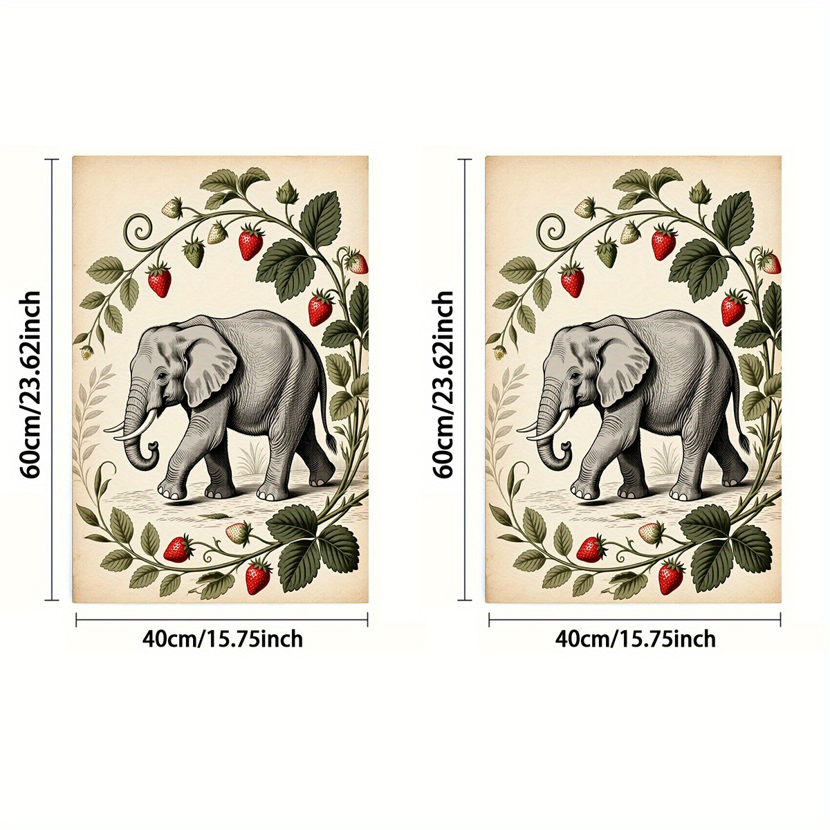 TEMU 1pc Or 2pcs, Towel, Single-sided Print, Rectangular 40×60cm, 2d Design Of An Elephant In A Sketch Style, Soft, Comfortable, Durable, And