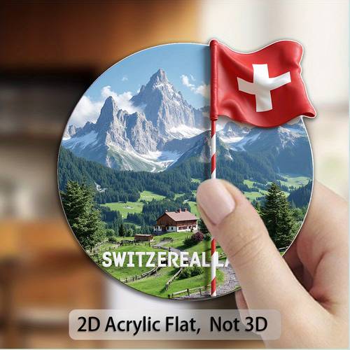 1pc magnetic fridge magnet 2d flat printed acrylic refrigerator decoration with flag durable easy to for kitchen decor fridge magnets fridge magnet