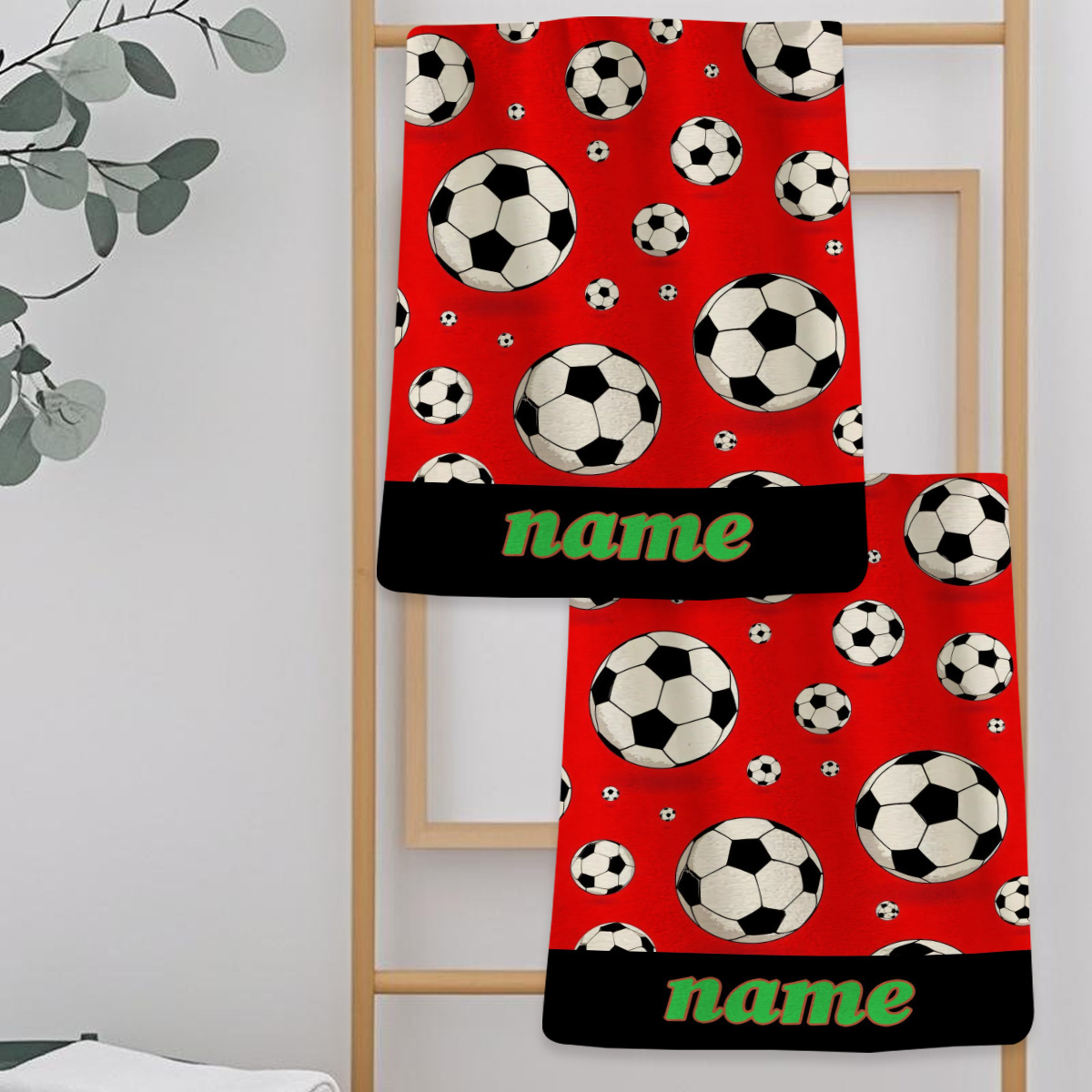 TEMU 1pc Custom Name Football Towel With Text/name - Quick-dry Absorbent Suitable For Bath, Swim, Travel - Football-themed Gift For,,, - Suitable For