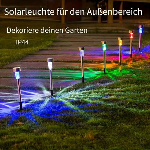 10 solar-led-leuchten, solar-led-stableuchten für den außenbereich aus edelstahl, solarbetriebene landschaftsbeleuchtung für straßen, gärten, innenhöfe, rasenflächen, gehwege, weihnachten, halloween, partys, grillabende, terrassen und einfahrten
