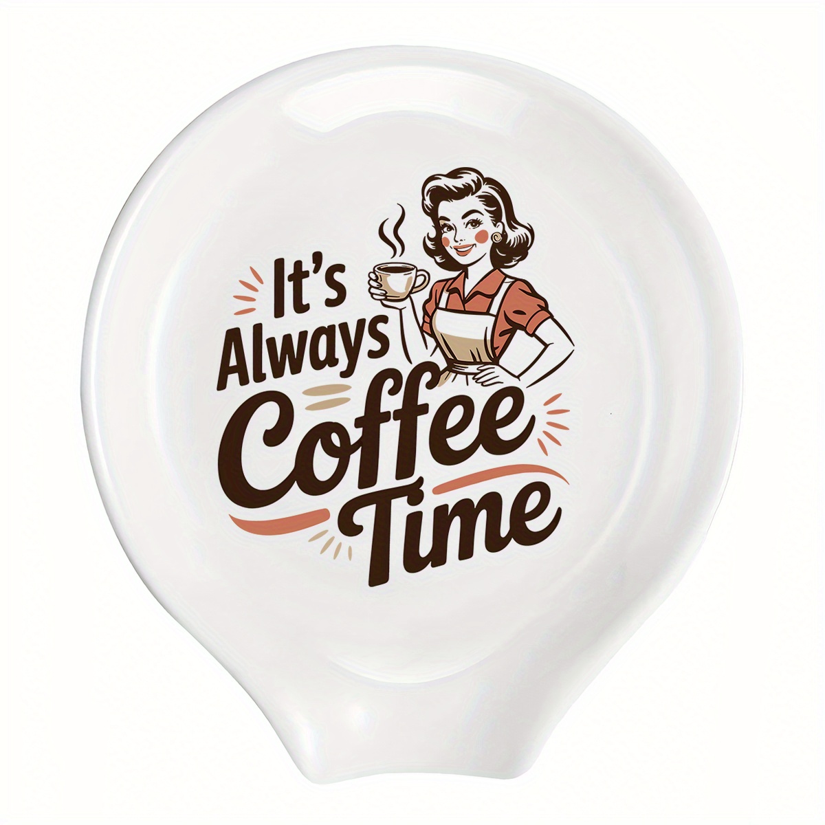 Funny Coffee Spoon Rest With Funny Quote "a Cup Of " - Ceramic Spoon Holder For Spoons, Durable Ceramic Utensil Rest, Cafe, Dining Table - Perfect Gift For