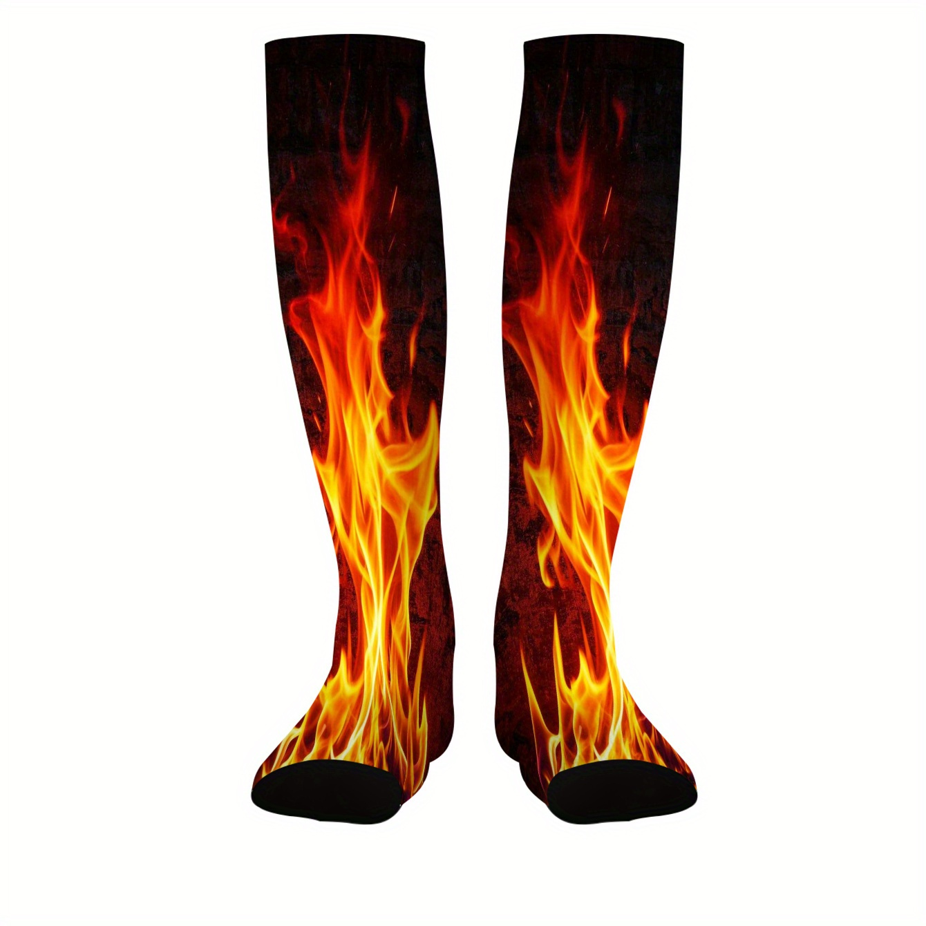 TEMU 1 Pair Bear Pattern Printed Socks, Premium Calf Socks, Autumn/winter New Long Socks, For Running, Fitness, Cycling, Foot, And Travel Support,