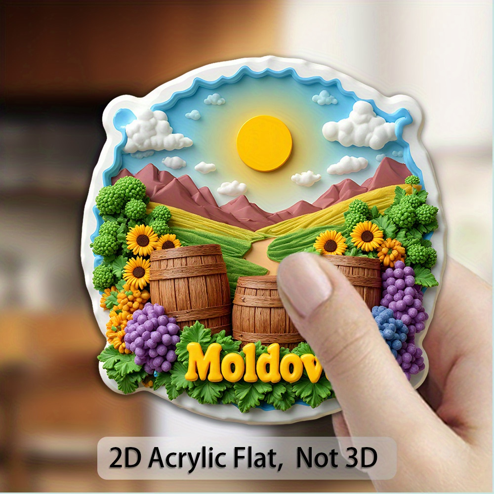 TEMU 1pc 2d Flat Printed Refrigerator Magnetic Decorative Sticker, Refrigerator Magnet. Features Bright, Long-lasting, Non-fading Colors. Strong That