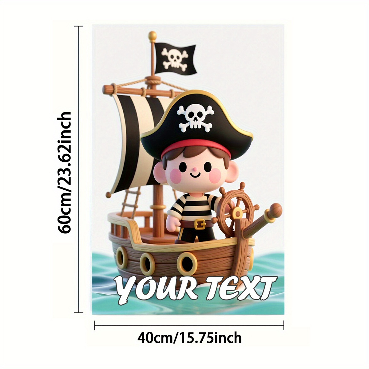 TEMU 2d Flat, Custom 1pc Or 2pcs, Towel, Single-sided Print, Rectangular 40×60cm, Cartoon Pirate Ship 2d Pattern, Soft, Comfortable, Durable, And ,