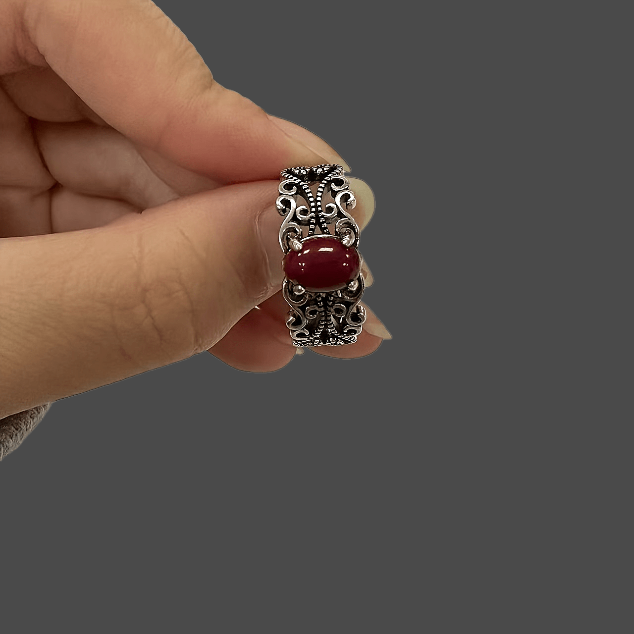 TEMU New Style Of Vintage Glossy Hollow Egg-shaped Ring, A Versatile Piece With Chinese , Women As An