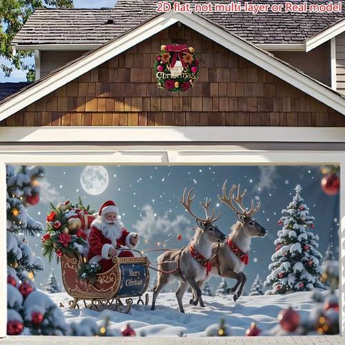 ultra large 2d banners featuring santa claus in a sleigh christmas celebrations ideal as a backdrop for garages living rooms bedrooms offices