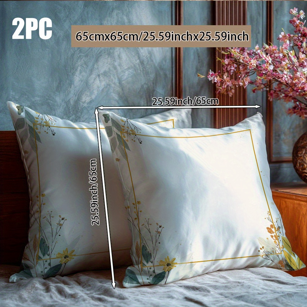 TEMU 2pcs Set Of Elegant And Soft Silk Pillowcases For Bed, Decor Items And Thoughtful Gifts