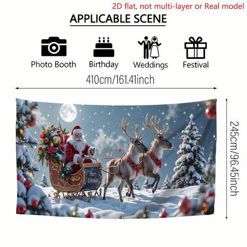 ultra large 2d banners featuring santa claus in a sleigh christmas celebrations ideal as a backdrop for garages living rooms bedrooms offices