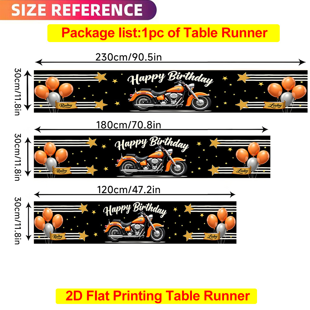 TEMU 1 2d Tablecloth, Polyester Table Flag For Motorcycle Birthday Parties, Rectangular, Suitable For Dining Tables, Coffee Tables, Home Party