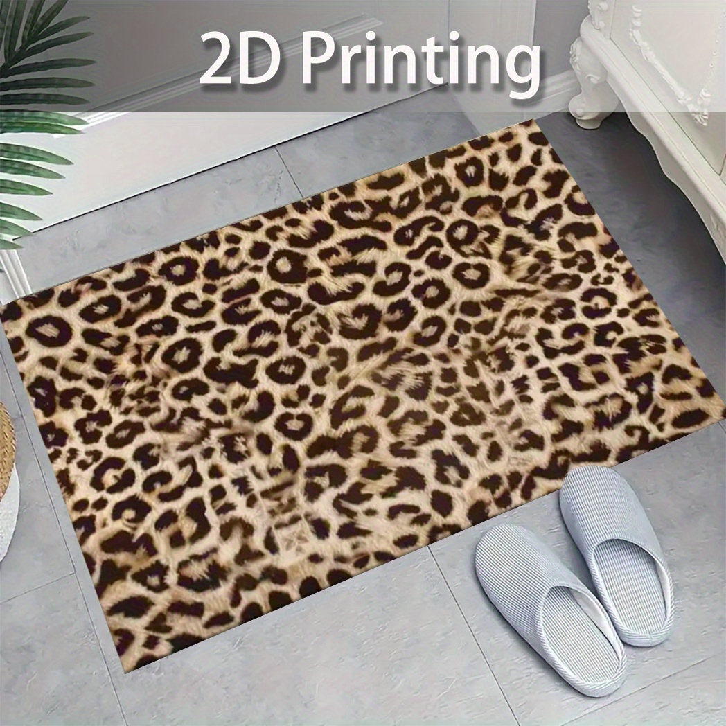 TEMU Tapis Moderne à Imprimé Léopard - Compatible avec l'Imprimé Léopard - Méthodes d'Adhésif/Installation Adaptées pour Entrée, Couloir, Salon -
