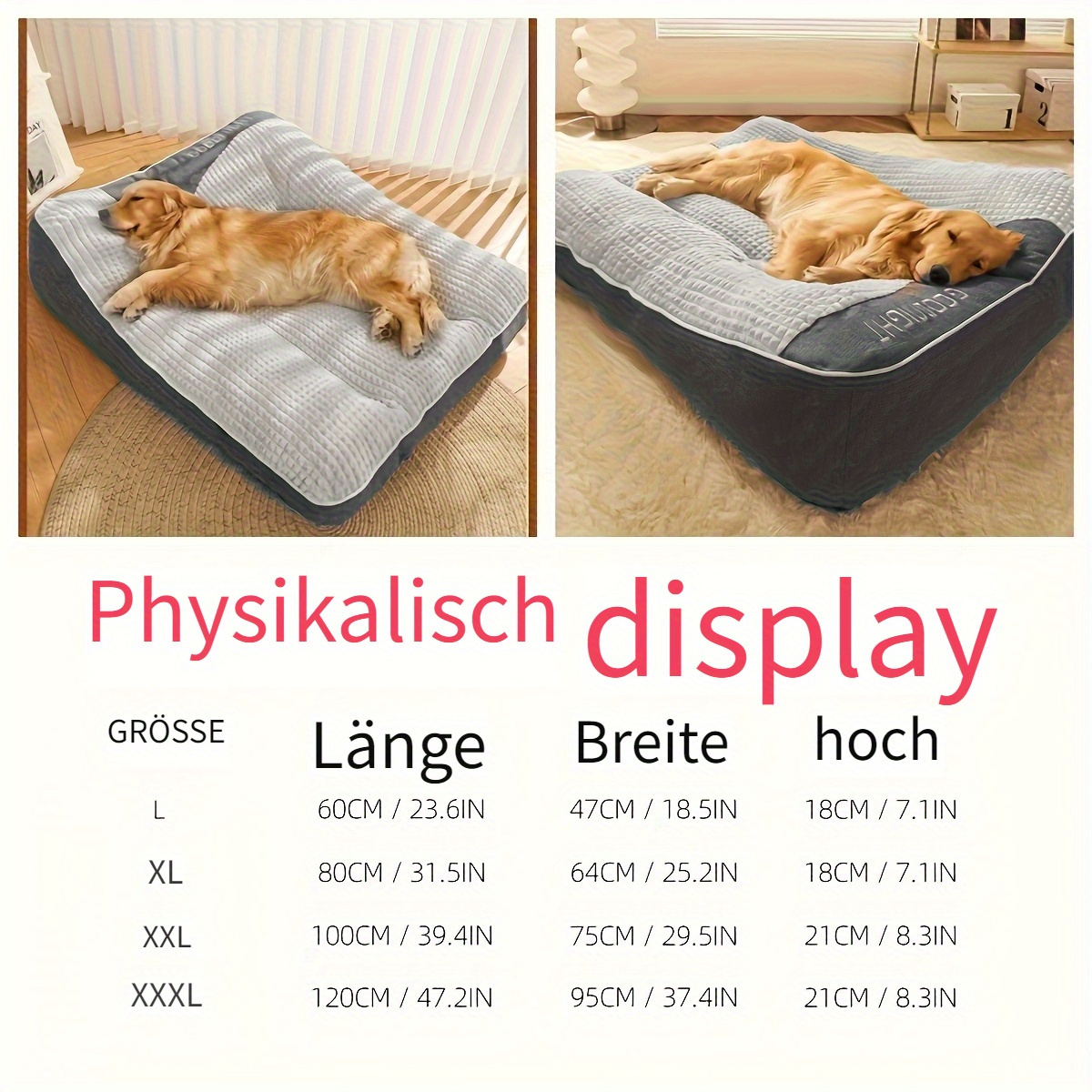 TEMU Dual-side Wear Resistant Dog Sleeping Pad, Breathable Plush Pet Couch Bed, Foldable Travel Friendly Base Dog Mattress For Large Breed Car