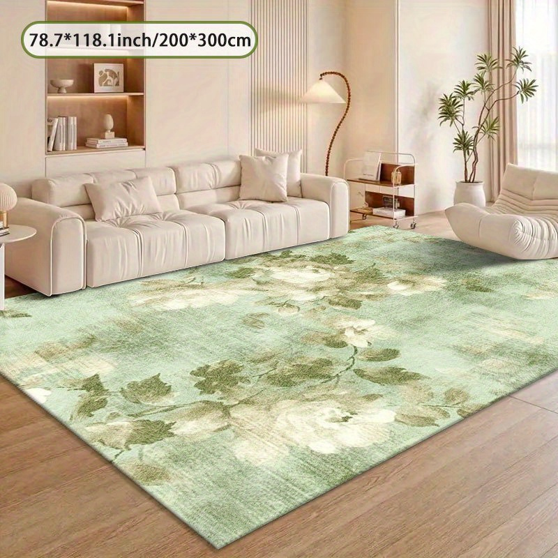 TEMU [jit]1pcs, Velvet Carpet, Vintage Floral Decorative Carpet, Living Room Carpet, Home Decoration Carpet, Room Decoration Carpet, Holiday