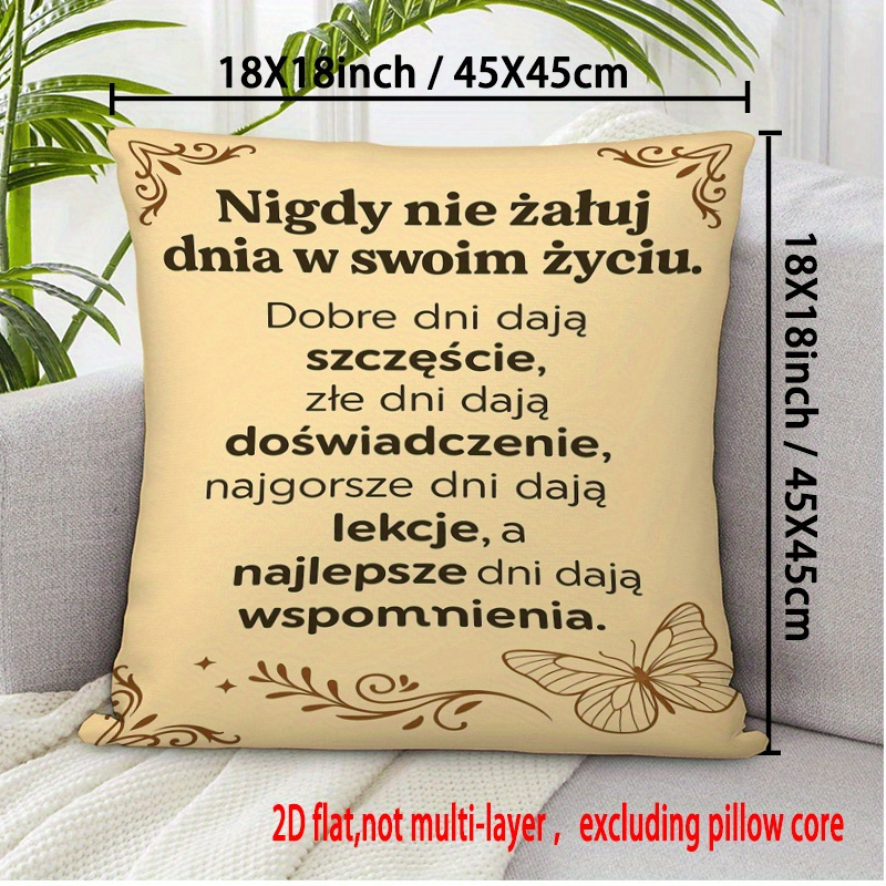 TEMU 2d Flat Print Christmas Pillow Cover Autumn, Protect Your Pillow Throw Pillow Cases 24x24 Inch (60x60cm) Butterflies Are Accompanied By Flower