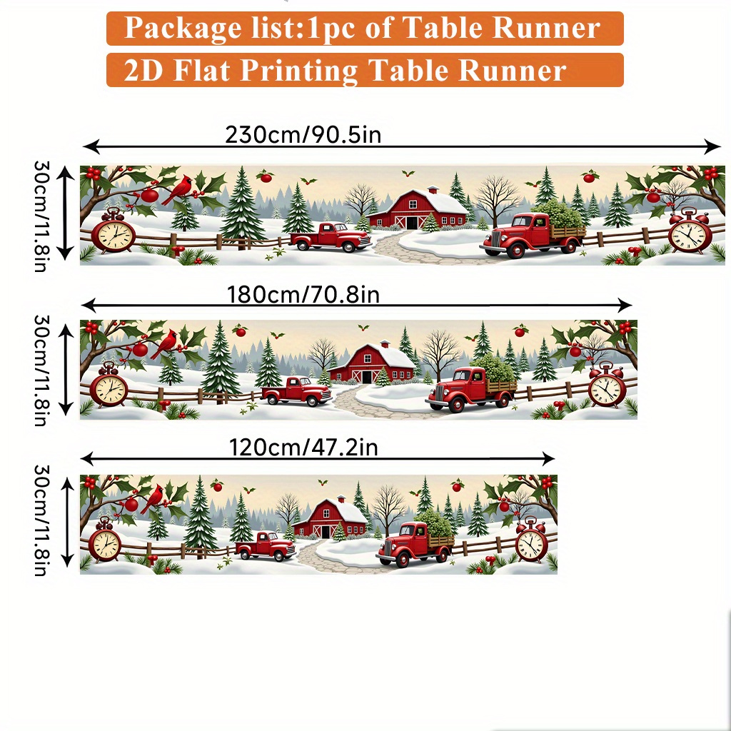 TEMU 1 2d Tablecloth Featuring A A Winter Snow Scene, Perfect For Holiday Dining Table Decoration For Home And Kitchen, Holiday Table Additions, Made