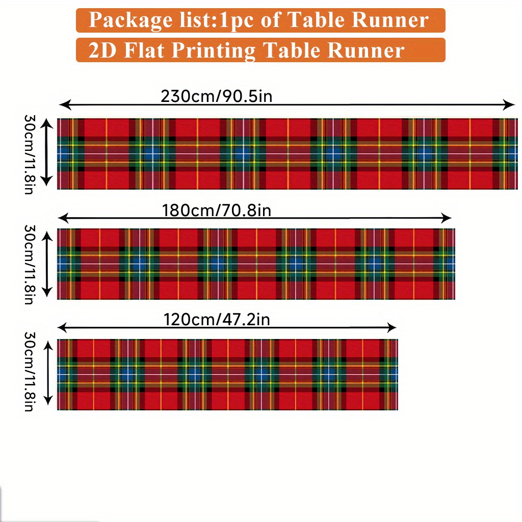 TEMU 2d Flat Printing Table Runner 1pc, Scotland Red Pattern Polyester Table Flag Banner, Table Accessory, Home & Kitchen Dining Decor, Holiday