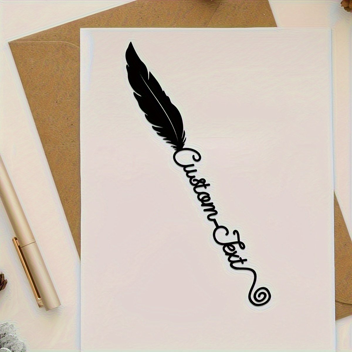 TEMU Personalized Metal Feather Bookmark - Custom Engravable Name/message & Date - Elegant Feather-shaped Book Page Holder - Durable Metal Gift