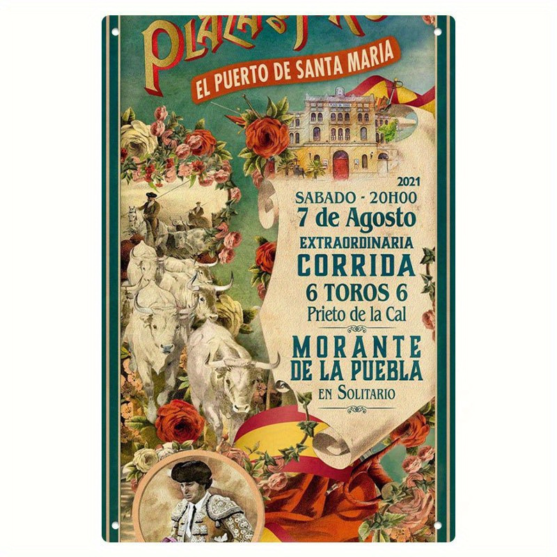 TEMU Letrero retro 2D de 1 pieza para el Festival de la Española: Sanlúcar De , , 7 de a las 20:00. Especial de con 6 , De y De La Puebla