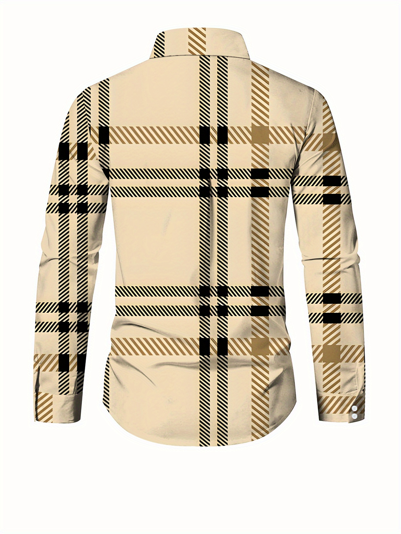 Camisa Masculina de Manga Comprida, Estampa Xadrez Clássica 5