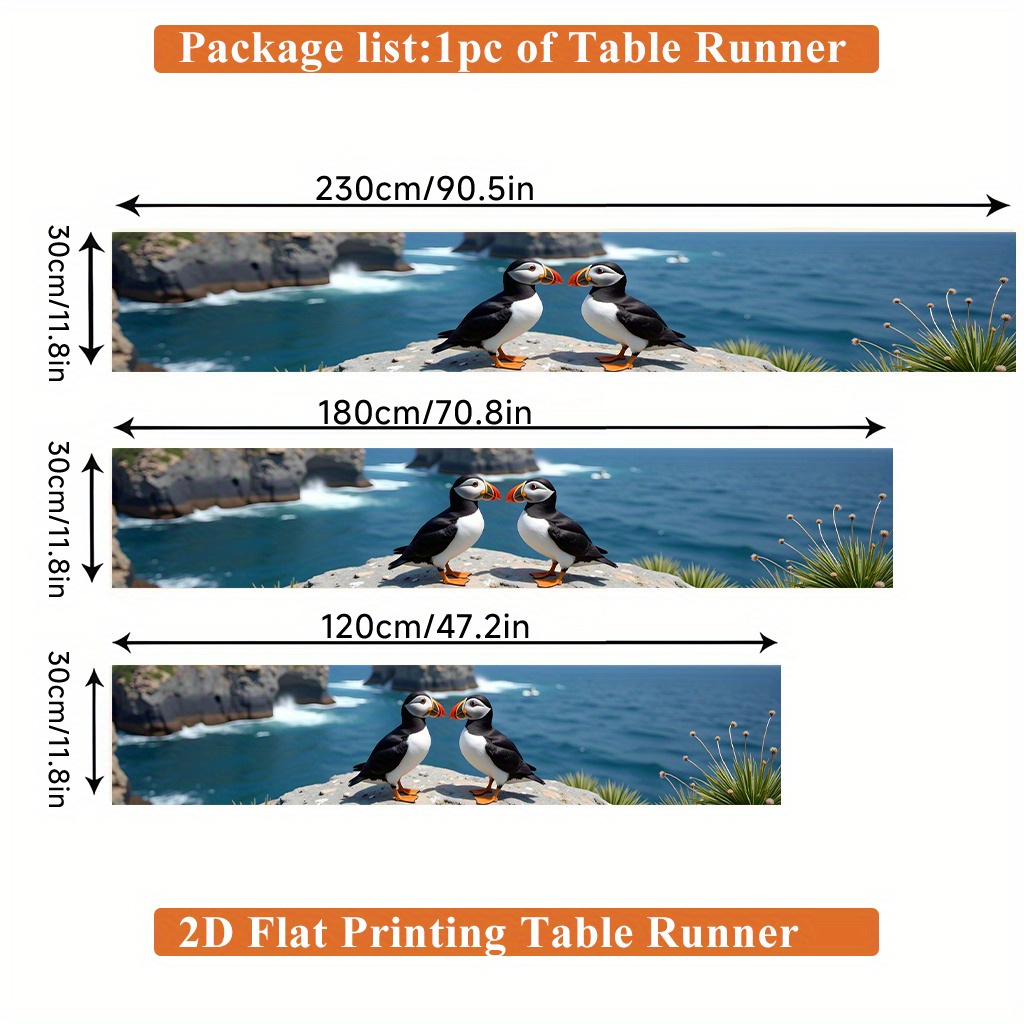 TEMU 2d Flat Printing Table Runner 1pc, 2 Standing Rectangular Polyester Table Runner, For Dining Table, Coffee Table, Home Decor, Vibrant Cultural