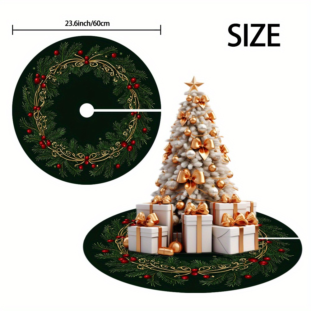 TEMU 1pc Christmas Wreath Tree Skirt - Decorative Christmas Wrap - Great For Holiday Parties, Gift Display Arrangements, And Warm Indoor Ambiance