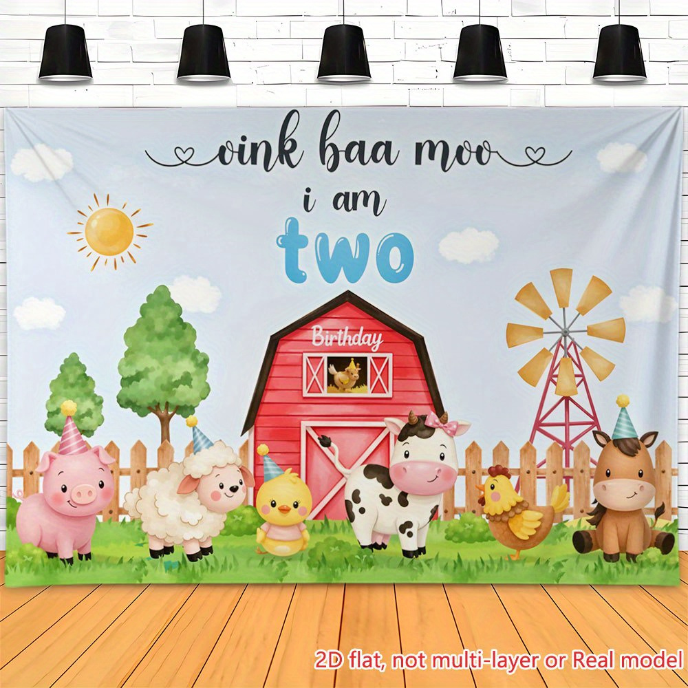 Animali da fattoria rosa Decorazioni di compleanno per ragazze Fattoria Tema floreale Banner di buon compleanno Mucca Maiale Asino Palloncini Vortici appesi Cake Cupcake Toppers per bambini