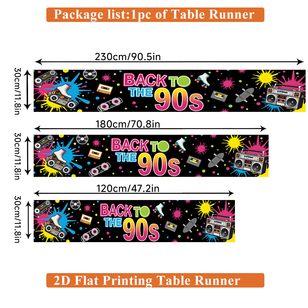 2d Flat Printing Table Runner 1pc, Throwback To The Rectangular Polyester Table Runner, For Dining Table, Coffee Table, Home Decor, Vibrant Cultural Decor For Kitchen, Party, Festival