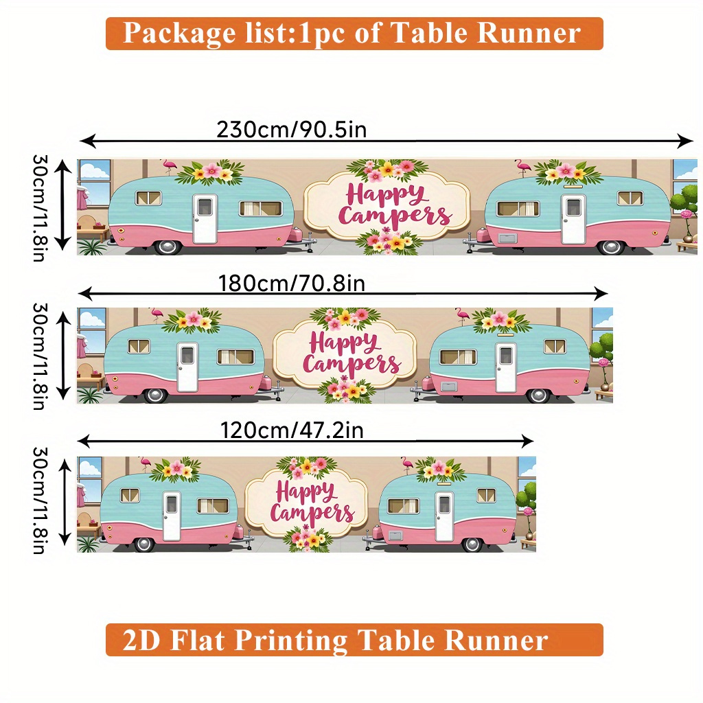 E-shop Tischläufer mit 2D-Flachdruck, ., Fröhliche mit Dekorationen, rechteckiger Polyester-Tischläufer, für Esstisch, Couchtisch, , lebendige