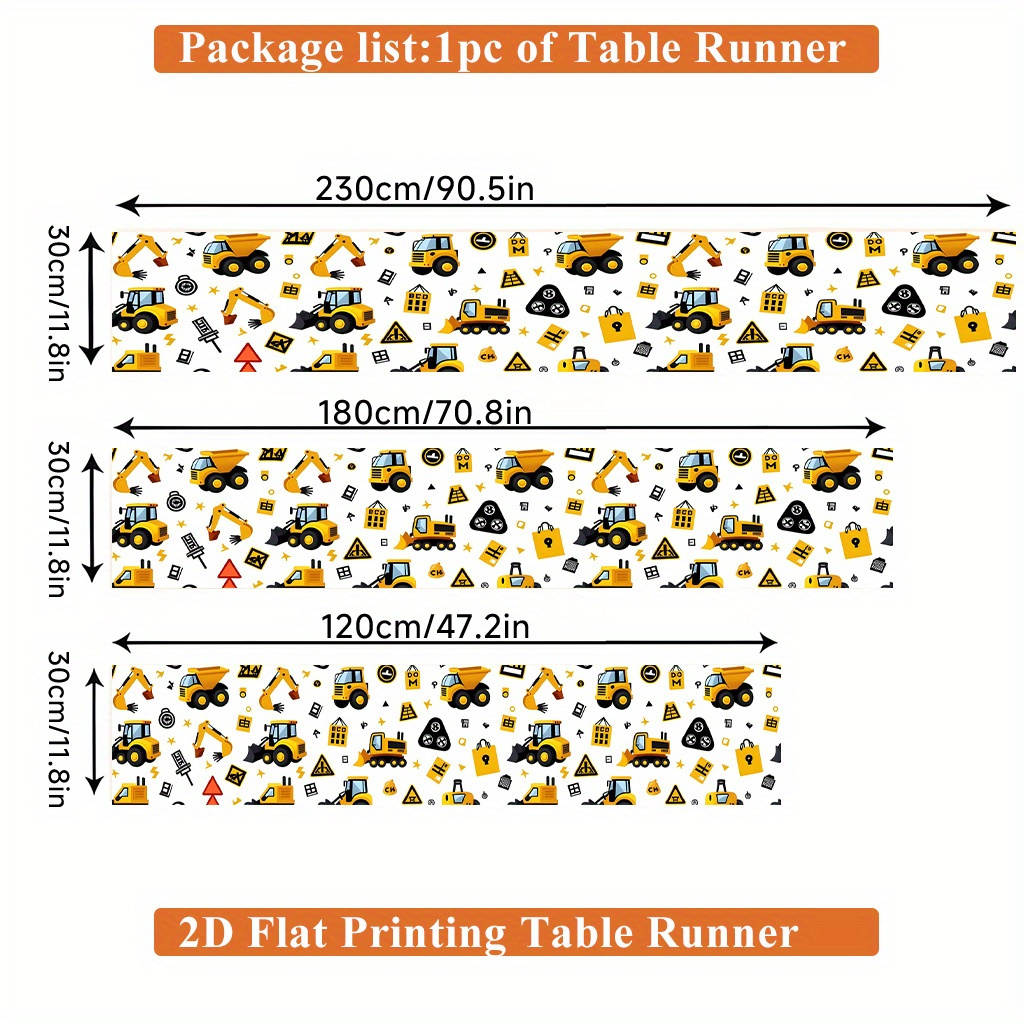 2d Flat Printing Table Runner 1pc, In Cartoon Style Rectangular Polyester Table Runner, For Dining Table, Coffee Table, Home Decor, Vibrant Cultural Decor For Kitchen, Party, Festival