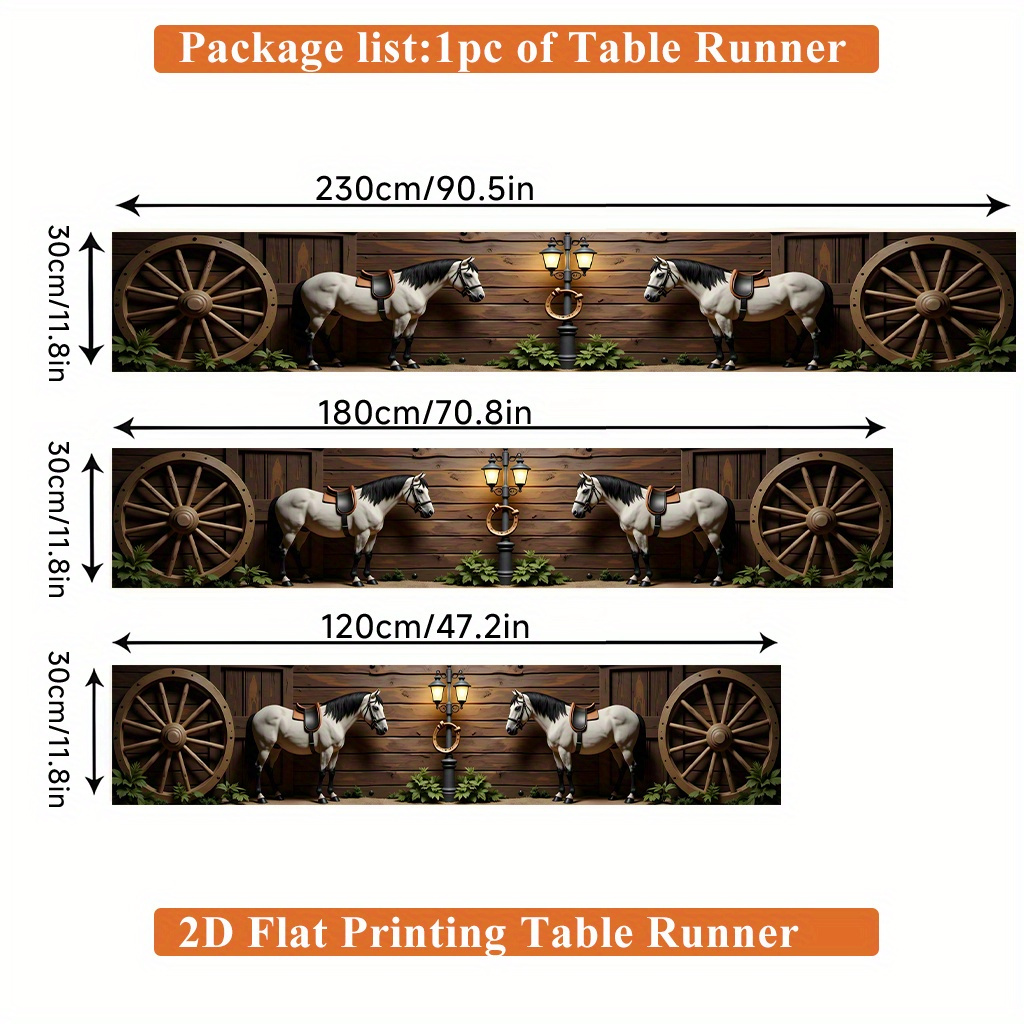 TEMU A 2d Tablecloth Featuring A Horse Standing In Front Of A Wooden Wall, Made Of Rectangular Polyester, Suitable For Dining Tables, Coffee Tables,