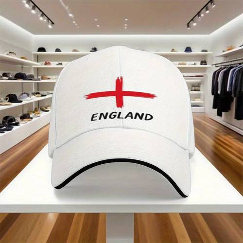 1pc adjustable baseball cap with england cross print lightweight printed craft womens hat england cross mens sun hat ideal gift for parties birthdays