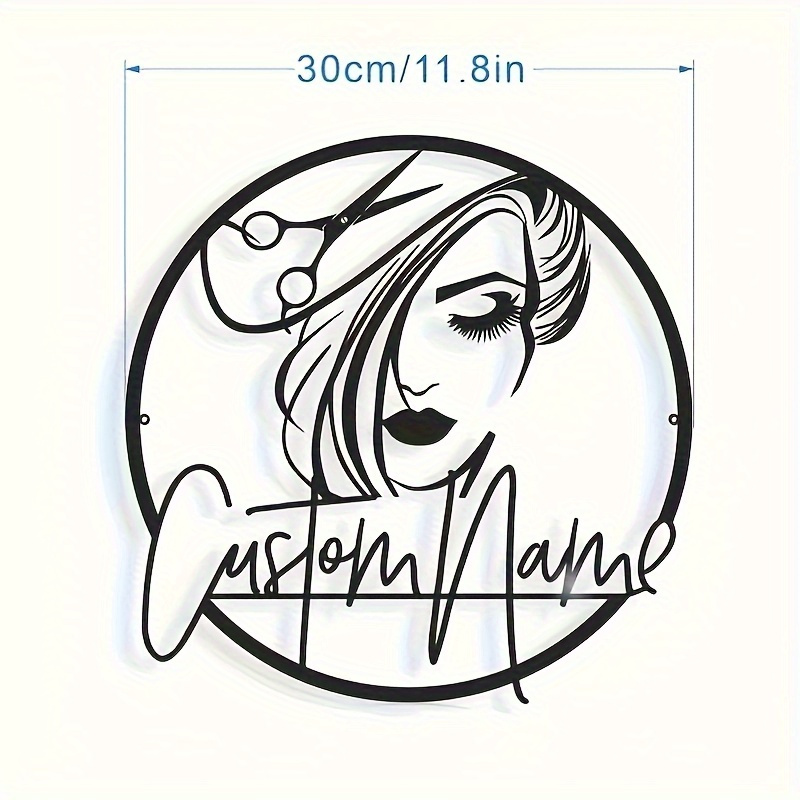 TEMU Customizable Hairstylist Metal Wall Art - Craft, Featuring A Stylish , Perfect For Salons And Beauty Parlors, For Women, Enhances Room Decor,