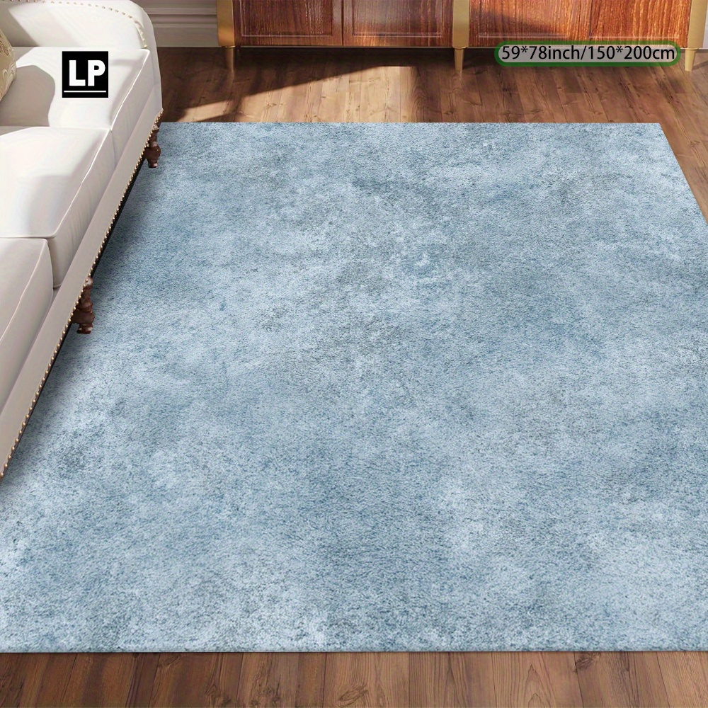 TEMU 850g/ã¡ Velvet Carpet, A Very Easy Light Blue Textured Rug, Thick And Soft Rectangular Carpet, Machine Washable, Non-slip, Lightweight And