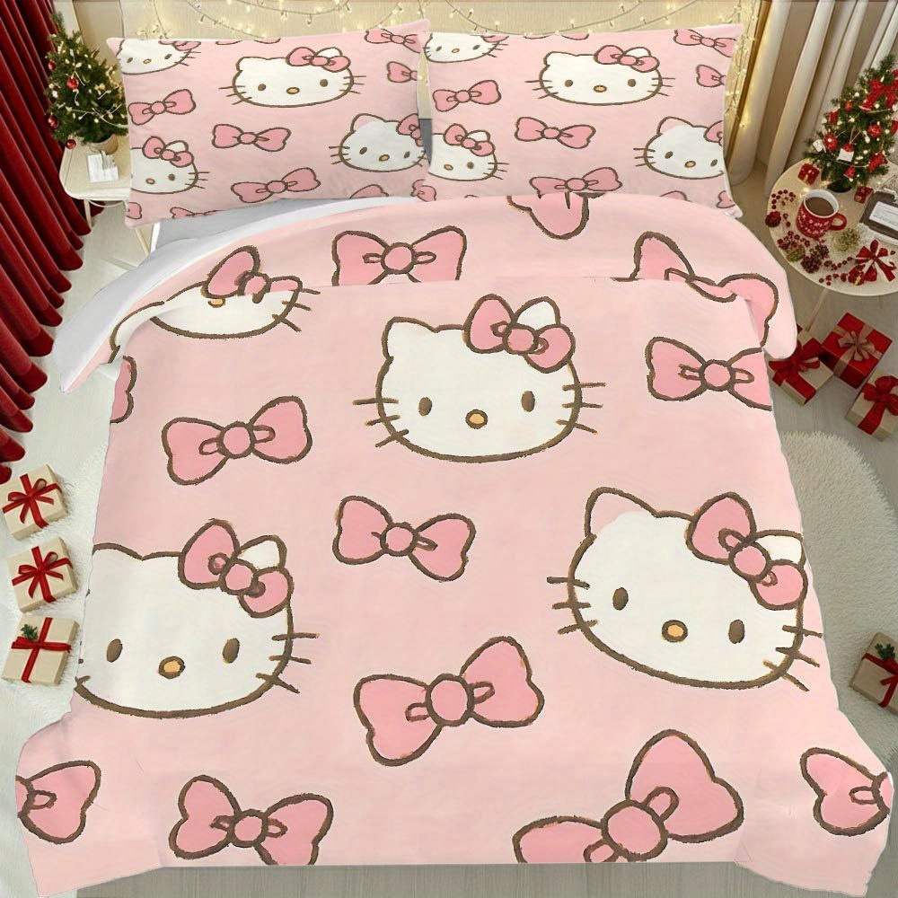 2/3 Stück Niedliches * Dicke Winter-Bettbezug-Set * Bettwäsche-Set Charmantes Bettbezug-Set 1 Bettbezug + 1/2 Kissenbezüge Geschenkidee für Frohe Weihnachten *
