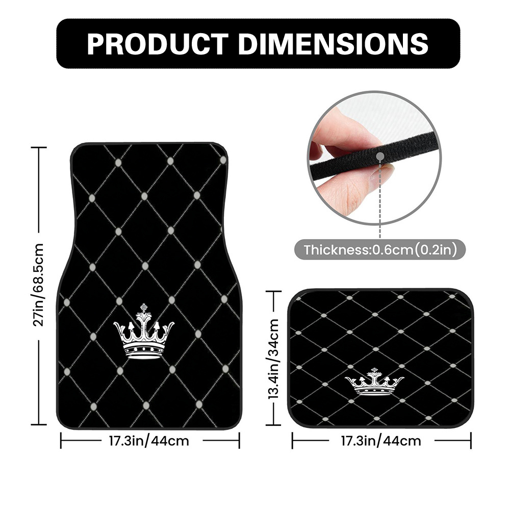 TEMU 4pcs Car Floor Mats With A , Exquisitely , Featuring A Pattern Suitable For Cars, Trucks, And Suvs. Durable, Easy To Clean, And Suitable For .