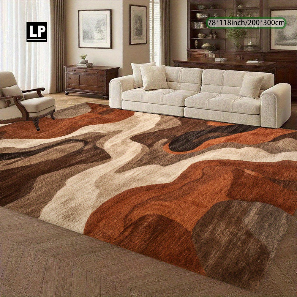 TEMU 850g/m² Velours, Style Art avec de Couleur Irréguliers et Dos -Dérapant Lavable en Machine, Léger Durable Confort pour Décoration