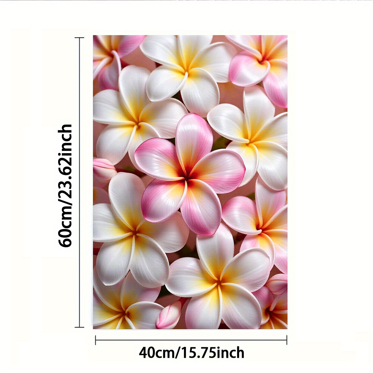 TEMU 2d Flat, 1pc Or 2pcs, Towel, Single-sided Print, Rectangular 40×60cm, Watercolor-style Frangipani 2d Pattern, Soft, Comfortable, Durable, And ,