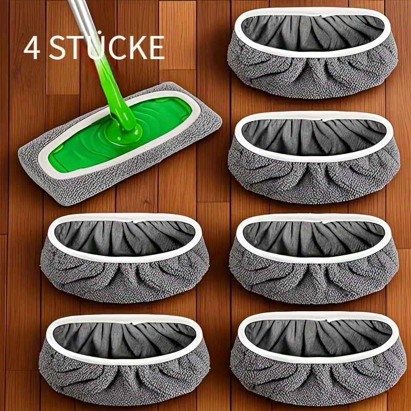 4er-Pack wiederverwendbare Wischmoppaufsätze: Waschbar, langlebig  sehr saugfähig. Geeignet für die trockene  nasse Reinigung. Mit grauem Design, weißem Rand  runder Form, kompatibel mit den meisten Flachmopps. Moppköpfe nicht im Lieferumfang enthalten. Ein effizientes Bodenpflegewerkzeug. |