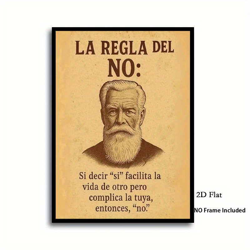 TEMU Pósteres y 2D, 2D, 1 pieza grande de en español " de Decir No", póster de pared español sin , letrero minimalista " De Decir No", adecuado para