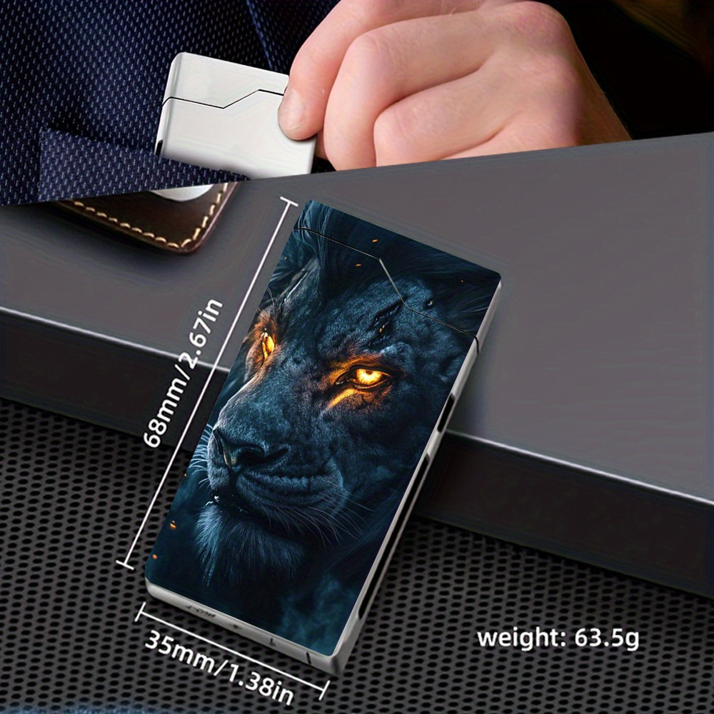temu cigarette lighters 1 Windproof * with a Domineering * Pattern, Windproof Lighter, Windproof *  Type-C Charging Lighter, Metal Shell, Power Display, Dual Arc, Gift Box  Packaging, with * Program, Outdoor Survival Supplies