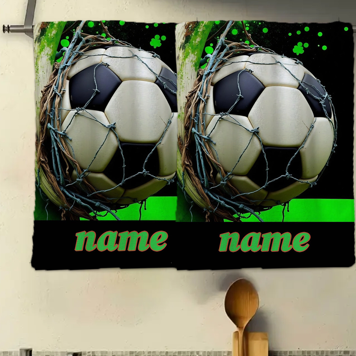 TEMU 1pc, Custom Name Towel, Cartoon Football Pattern Hand Towel, Striped Design, Bathroom Towel, Quick-drying Absorbent Towel, Nordic Minimalist