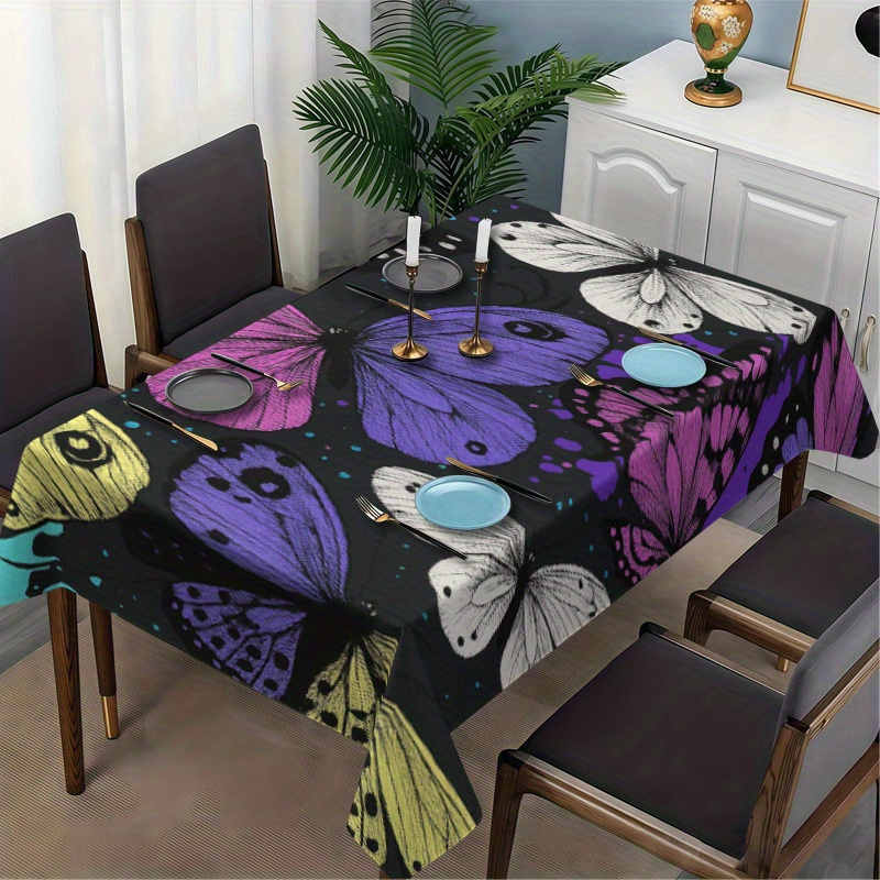 eine weiche stylische farbenfrohe tischdecke