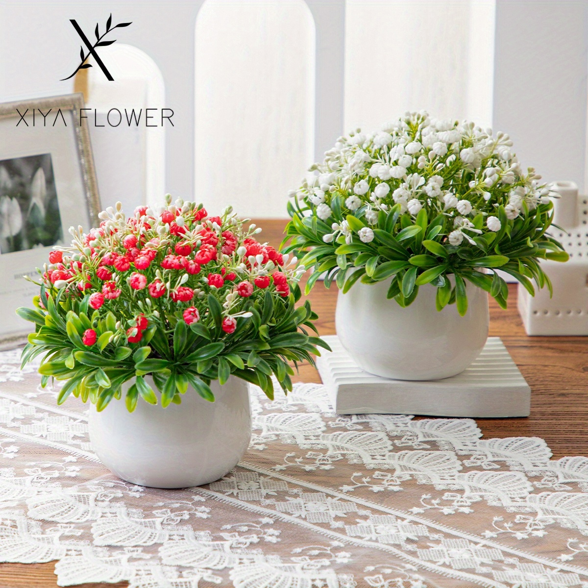 artificial flower pots sold on Temu United States