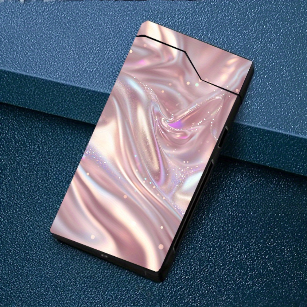 TEMU 1pc Windproof With A And Soft Gradient . Windproof , Type-c Rechargeable Lighter, Metal Casing, Power Display, Dual Arc, Gift Box Packaging,