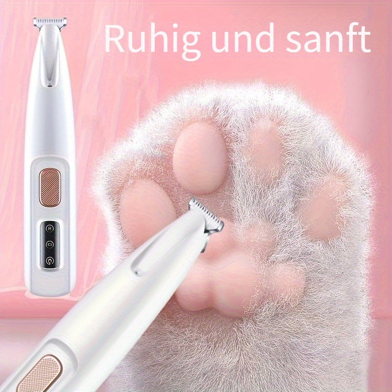 1 elektrische tierpflege-schermaschine, usb-wiederaufladbar mit led-licht, geräuscharmer hundepfoten-trimmer, multifunktionale tierhaarschere   für pfoten, augen, ohren, gesicht  